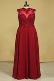 2024 High Neck  Prom Dresses Beaded Bodice Burgundy/Maroon A Line Chiffon Open Back