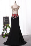 2024 Mermaid Prom Dresses Scoop Spandex With Beads&Appliques PHGN7Z9L