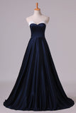 2024 Bicolor Prom Dresses Sweetheart A Line Satin Court PF9XGZNA