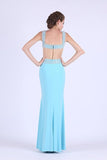 2024 Mermaid Prom Dresses Straps Spandex With Beading P7YEE7BF