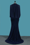 2024 High Neck Spandex Mermaid Evening Dresses With Beading P5FTG45R