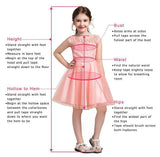 A Line Pink Princess Scoop Neck Short Sleeves Bowknot Lace Appliques Flower Girl Dresses