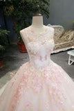 2024 Awesome Floral Wedding Dress Shiny Tulle Scoop Lace Up With Beads PG3MNYGG