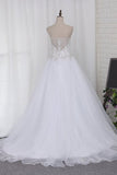 2024 A Line Sweetheart Beaded Bodice Wedding Dresses Organza PKDLNETP