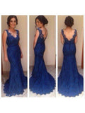 blue prom dress long lace prom dress mermaid prom dress charming evening gown