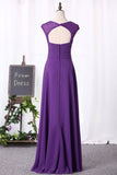 2024 Bridesmaid Dresses Off The Shoulder A-Line Chiffon PESJ291C