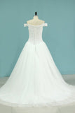 2024 A Line Wedding Dresses Boat Neck Beaded Bodice PE6SAGF6