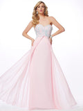 Sheath/Column Sweetheart Sleeveless Applique Beading Long Chiffon Dresses TPP0003470