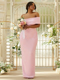 Sheath/Column Stretch Crepe Ruched One-Shoulder Sleeveless Floor-Length Bridesmaid Dresses TPP0004996