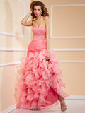 Trumpet/Mermaid Sweetheart Sleeveless Ruffles High Low Organza Dresses TPP0003474