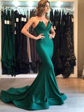 Trumpet/Mermaid Sleeveless V-neck Court Train Stretch Crepe Dresses TPP0001749