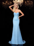 Trumpet/Mermaid Sweetheart Rhinestone Sleeveless Long Chiffon Dresses TPP0003792