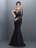 Trumpet/Mermaid Bateau Applique Long Sleeves Long Taffeta Mother of the Bride Dresses TPP0007089