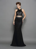 Trumpet/Mermaid High Neck Sleeveless Long Chiffon Two Piece Dresses TPP0003791