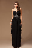 Sheath/Column Sweetheart Sleeveless Beading Long Chiffon Dresses TPP0003769