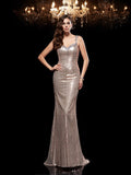 Sheath/Column Straps Beading Sleeveless Long Sequins Dresses TPP0009109