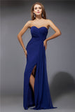 Sheath/Column Sweetheart Long Sleeveless Ruffles Chiffon Dresses TPP0004075