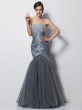 Trumpet/Mermaid Sweetheart Sleeveless Beading Long Net Dresses TPP0002381