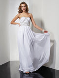 Sheath/Column Strapless Sleeveless Beading Long Chiffon Dresses TPP0003938