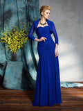 Sheath/Column Sweetheart Pleats Sleeveless Long Chiffon Mother of the Bride Dresses TPP0007429