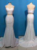 Trumpet/Mermaid Sweetheart Stretch Crepe Sleeveless Sweep/Brush Train Dresses TPP0002086