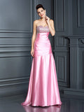 Trumpet/Mermaid Sweetheart Beading Sleeveless Long Elastic Woven Satin Dresses TPP0004327