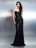 Trumpet/Mermaid Sweetheart Applique Sleeveless Long Lace Dresses TPP0009221