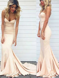 Trumpet/Mermaid Sweetheart Sleeveless Charmeuse Sweep/Brush Train Dresses TPP0001706