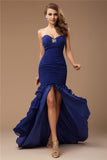 Trumpet/Mermaid Sweetheart Sleeveless Ruffles Beading Long Chiffon Dresses TPP0002626