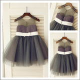 A-Line/Princess Scoop Sleeveless Sash/Ribbon/Belt Long Tulle Flower Girl Dresses TPP0007788