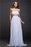 Sheath/Column Strapless Beading Sleeveless Long Chiffon Dresses TPP0004336