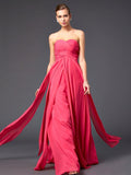 Sheath/Column Sweetheart Sleeveless Ruffles Long Chiffon Dresses TPP0003192