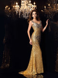 Trumpet/Mermaid Straps Rhinestone Sleeveless Long Sequins Dresses TPP0002787