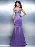 Trumpet/Mermaid Sweetheart Beading Sleeveless Long Satin Dresses TPP0002707