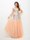 Trumpet/Mermaid Sweetheart Beading Sleeveless Long Net Dresses TPP0003227