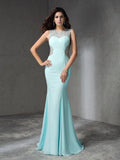 Trumpet/Mermaid Jewel Beading Sleeveless Long Chiffon Dresses TPP0003946