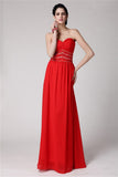 Sheath/Column Sweetheart Sleeveless Beading Pleats Long Chiffon Dresses TPP0004705