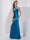 Sheath/Column Straps Sleeveless Beading Long Silk like Satin Dresses TPP0003501