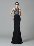 Trumpet/Mermaid Jewel Rhinestone Sleeveless Long Chiffon Dresses TPP0002601