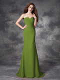 Trumpet/Mermaid Sweetheart Ruched Sleeveless Long Chiffon Bridesmaid Dresses TPP0005188