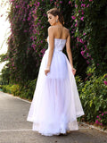 Trumpet/Mermaid Sweetheart Applique Sleeveless Long Tulle Wedding Dresses TPP0006571