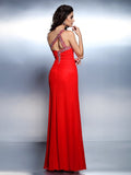 Trumpet/Mermaid One-Shoulder Beading Sleeveless Long Chiffon Dresses TPP0003844