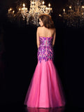 Trumpet/Mermaid Sweetheart Beading Sleeveless Long Net Dresses TPP0003335