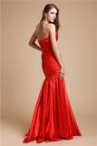 Trumpet/Mermaid Strapless Beading Long Elastic Woven Satin Dresses TPP0004526