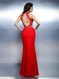 Trumpet/Mermaid High Neck Beading Sleeveless Long Chiffon Dresses TPP0002494