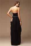 Sheath/Column Sweetheart Sleeveless Beading Long Chiffon Dresses TPP0003769