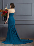 Trumpet/Mermaid Strapless Sleeveless Beading Applique Long Chiffon Dresses TPP0002854