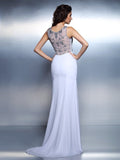 Trumpet/Mermaid Bateau Beading Sleeveless Long Chiffon Dresses TPP0002165