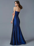 Trumpet/Mermaid Strapless Sleeveless Applique Long Taffeta Dresses TPP0003369