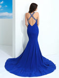 Sheath/Column Straps Beading Sleeveless Long Chiffon Dresses TPP0002008